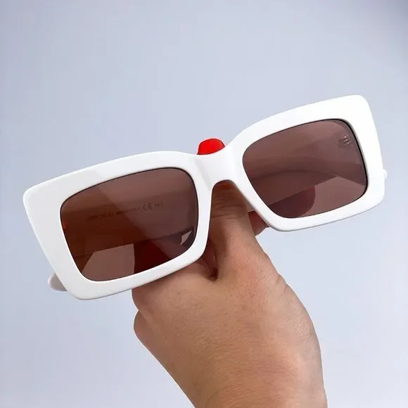 ? Jimmy Choo VITA/S SZJ Sunglasses Ivory Burgundy Rectangle Women Jimmy Choo Women main image 3